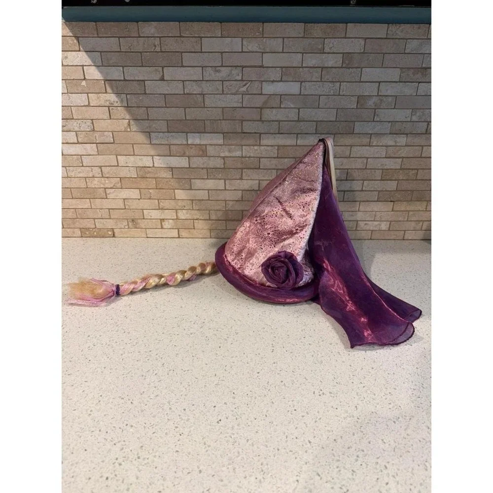Disney Rapunzel Hat Veil Braided Hair‎ Tangled Princess Costume
